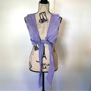Cropped Lavender Tie Top